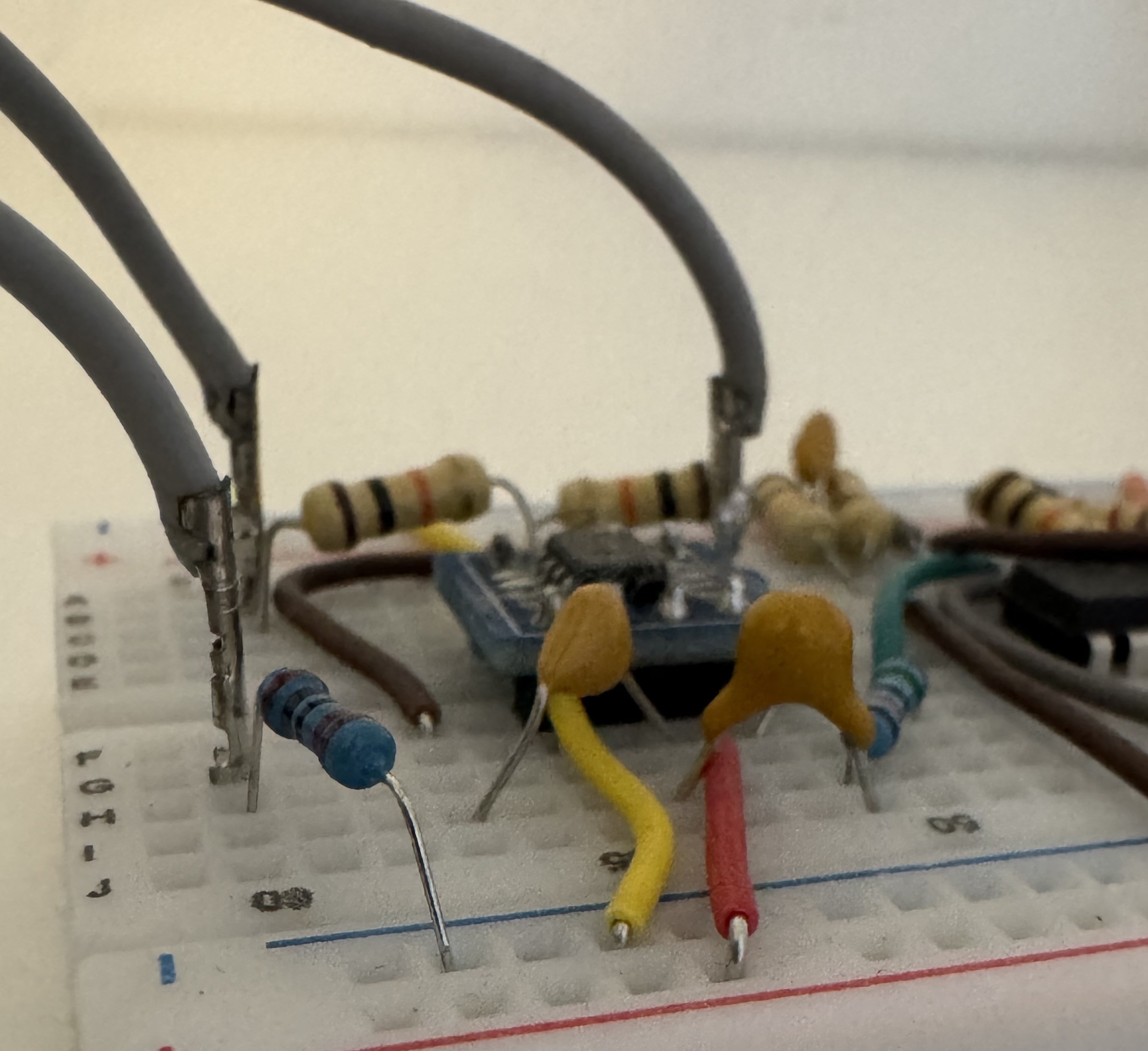 Custom EOG detection breadboard prototype